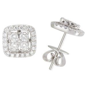 Jacket earrings in white gold set with Diamonds
